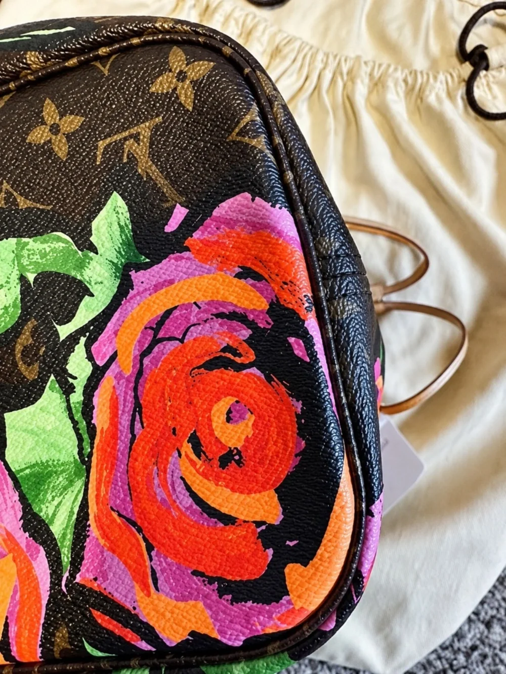 Louis Vuitton Stephen Sprouse Monogram Roses Neverfull MM Tote Bag